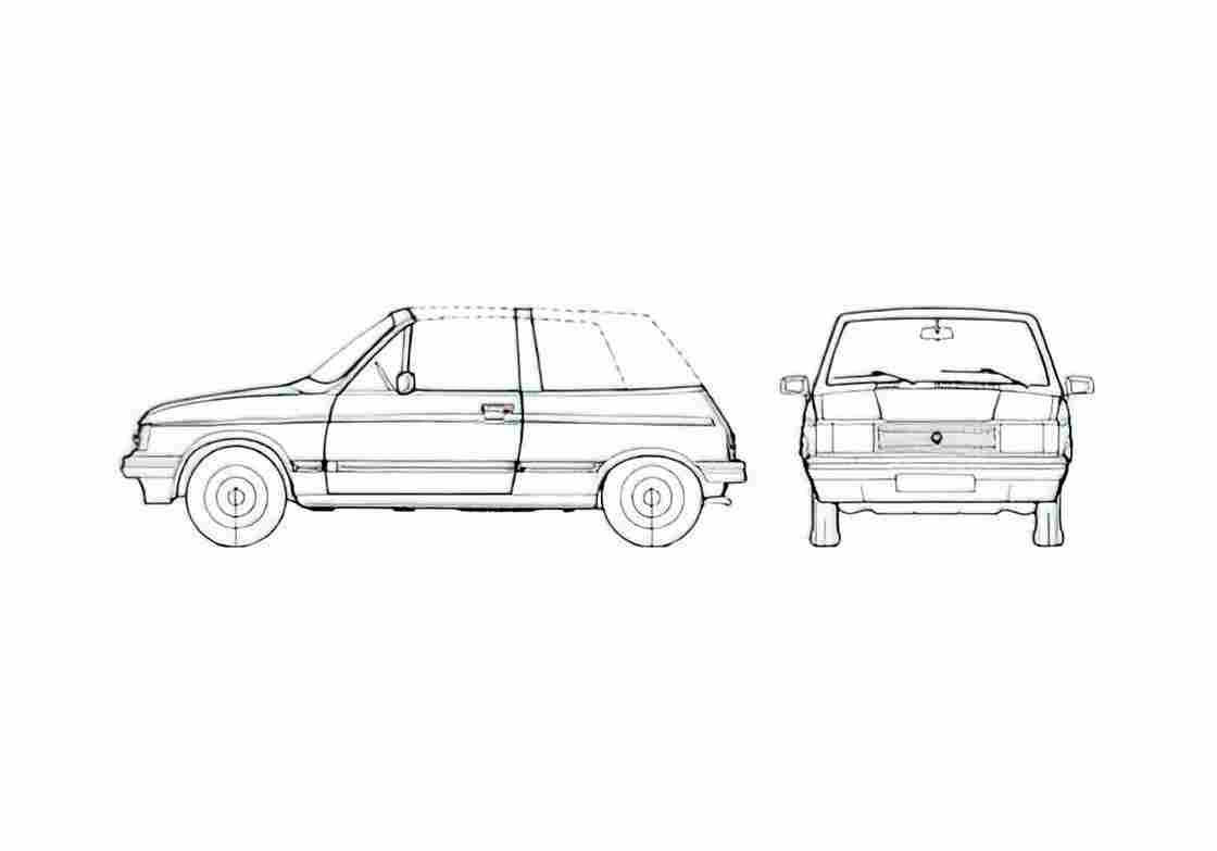 Blueprint Talbot Samba Cabriolet 1982 A4 Photo Print