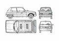 Blueprint Talbot Samba Hatchback 1982 A4 Photo Print