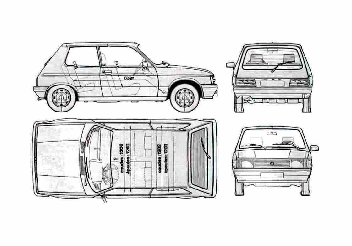 Blueprint Talbot Samba Hatchback 1982 A4 Photo Print