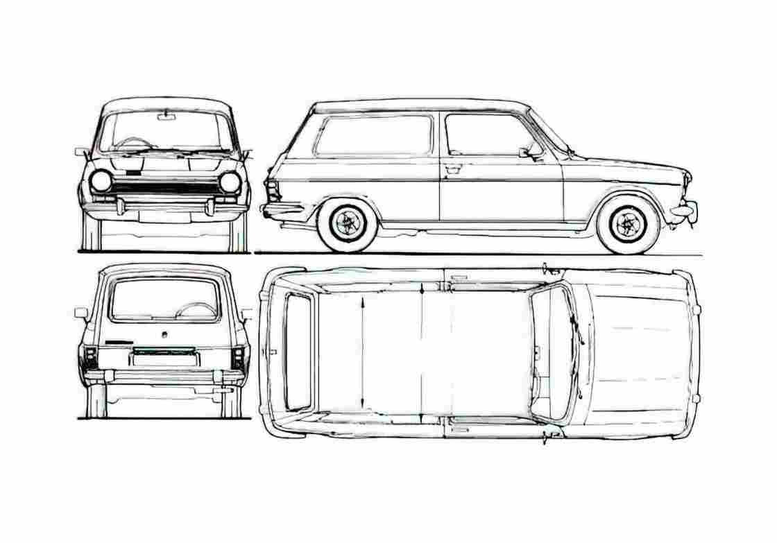 Blueprint Talbot Simca 1100 Commercial Wagon 1984 A4 Photo Print