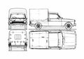 Blueprint Talbot Simca 1100 Pick up 1984 A4 Photo Print