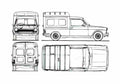 Blueprint Talbot Simca 1100 Van 1984 A4 Photo Print