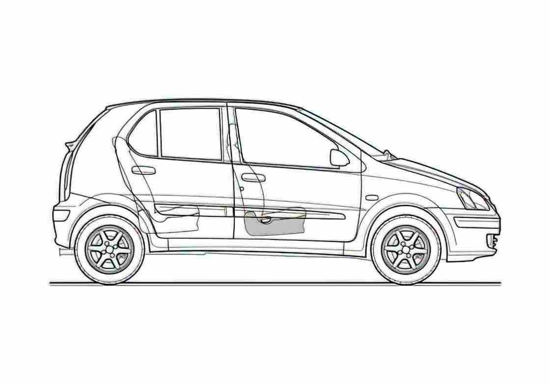 Blueprint Tata Indica 5 door Hatchback 2005 A4 Photo Print