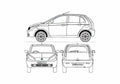 Blueprint Tata Indica Vista 90 Hatchback 2011 A4 Photo Print
