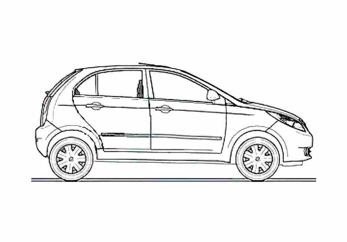 Blueprint Tata Indica Vista Quadrajet Aura Hatchback 2009 A4 Photo Print