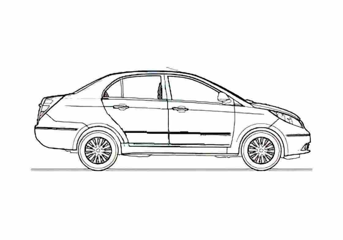 Blueprint Tata Indigo Manza Quadrajet 30 Sedan 2009 A4 Photo Print