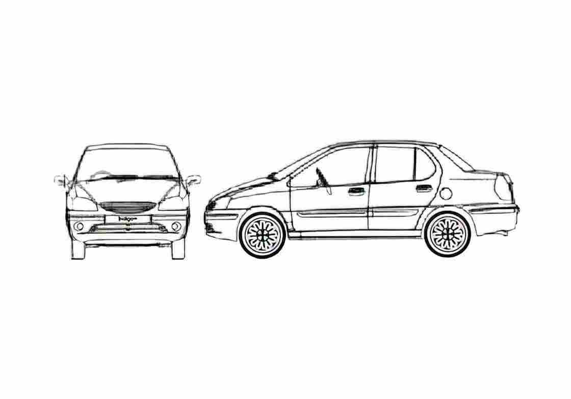 Blueprint Tata Indigo SX Sedan 2006 A4 Photo Print