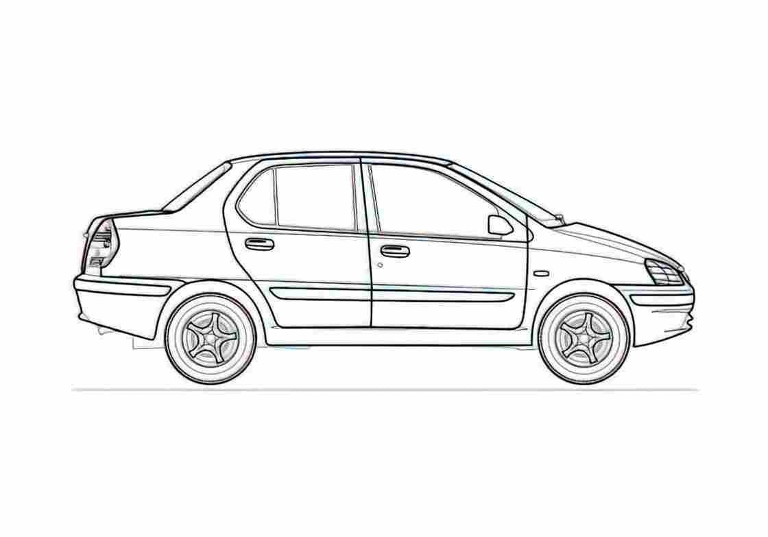 Blueprint Tata Indigo TDi Sedan 2004 A4 Photo Print