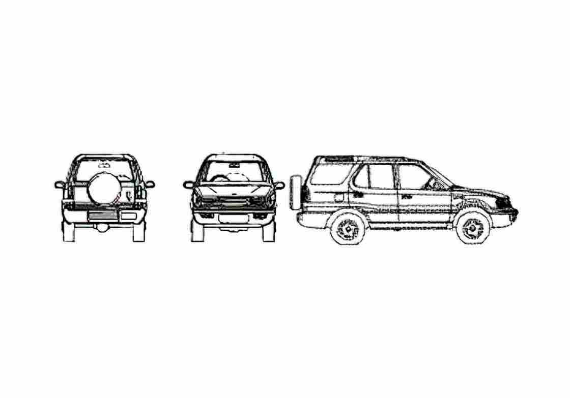 Blueprint Tata Safari 4x4 SUV 2006 A4 Photo Print