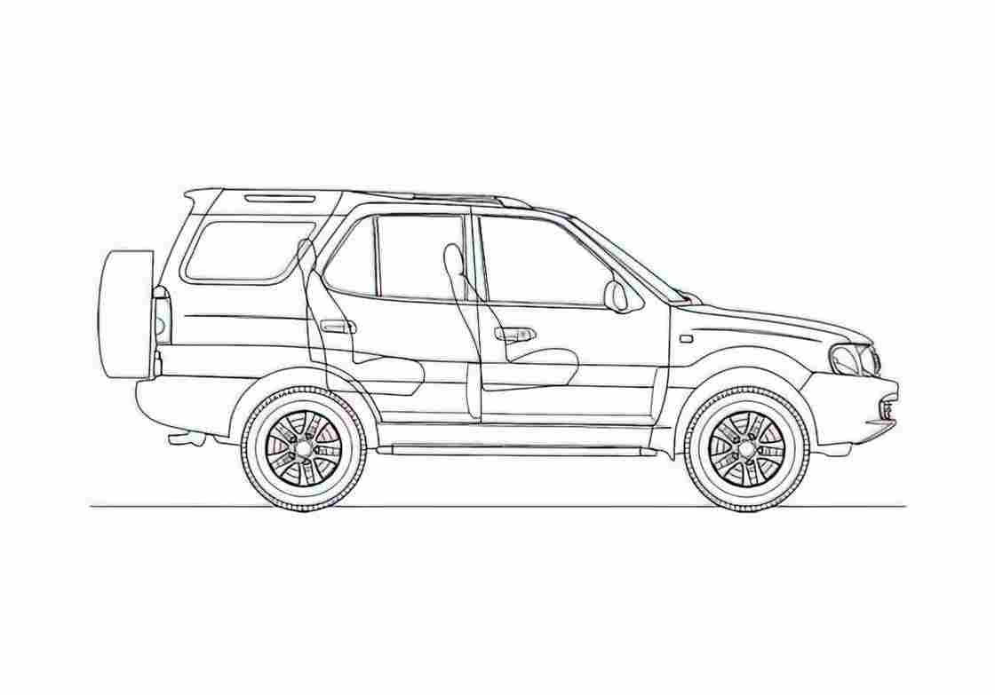 Blueprint Tata Safari DiCOR SUV 2005 A4 Photo Print