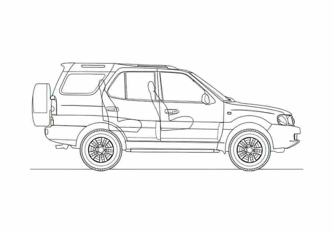 Blueprint Tata Safari DiCOR SUV 2007 A4 Photo Print