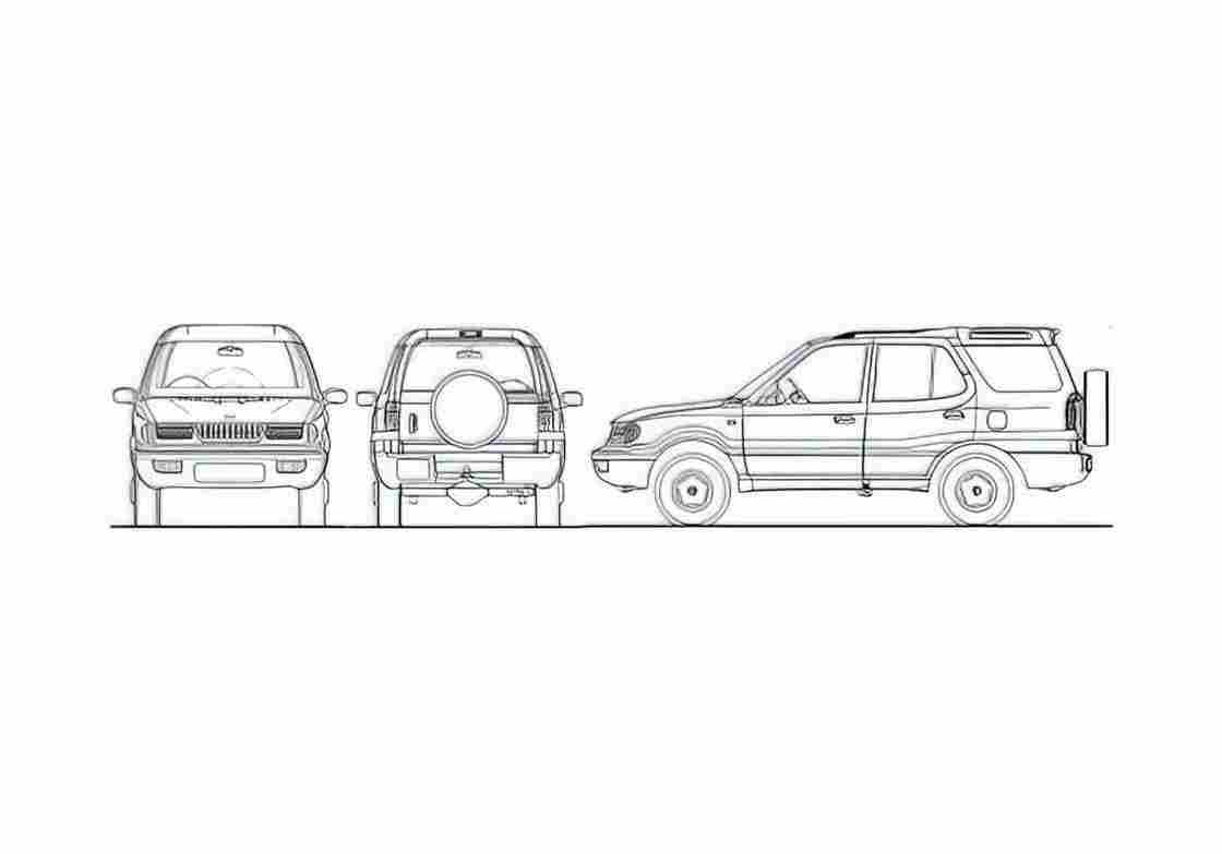 Blueprint Tata Safari Dicor SUV 2010 A4 Photo Print