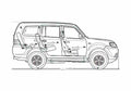 Blueprint Tata Sumo Grande SUV 2008 A4 Photo Print