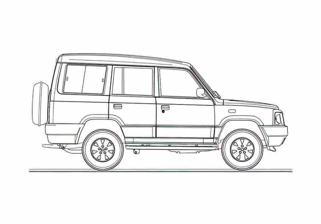 Blueprint Tata Sumo Victa SUV 2004 A4 Photo Print