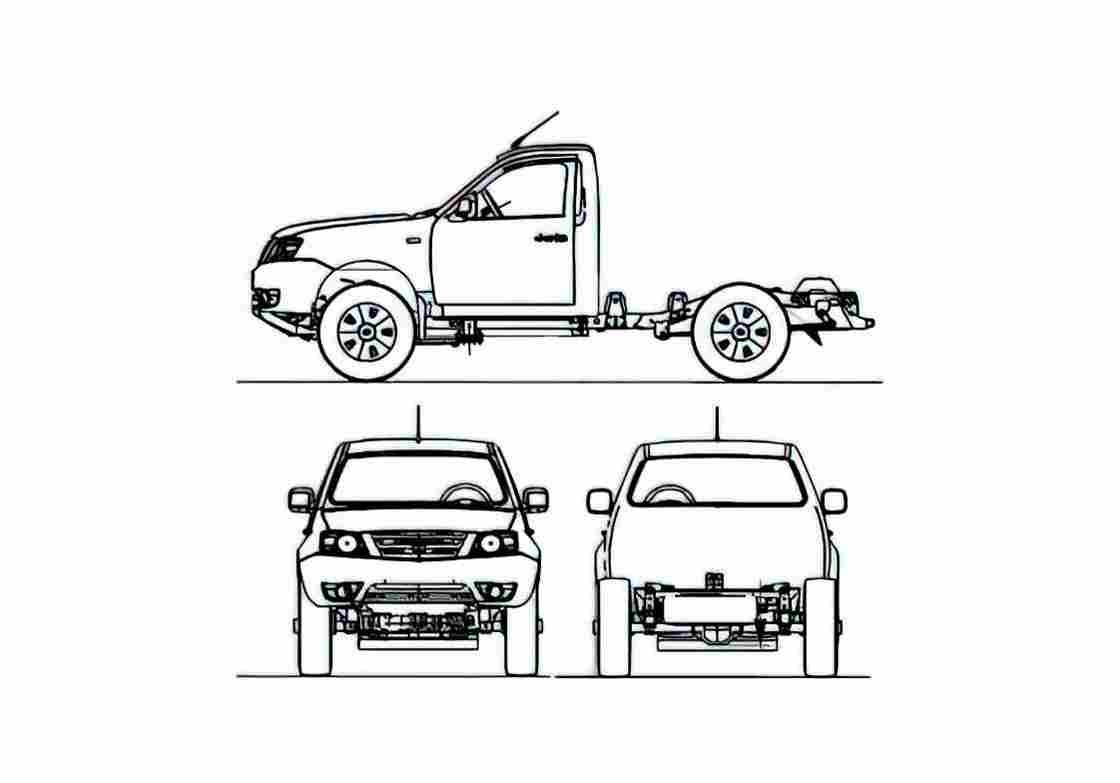 Blueprint Tata Xenon Chassis Truck 2008 A4 Photo Print