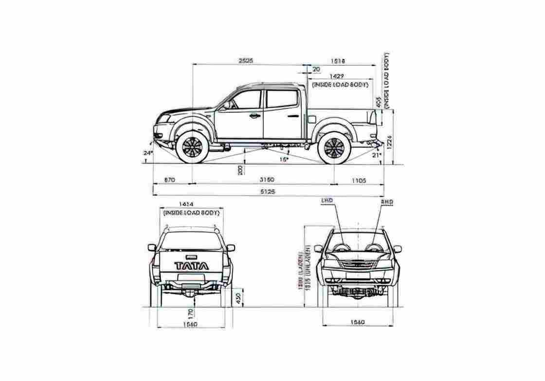 Blueprint Tata Xenon Pick up 2006 A4 Photo Print