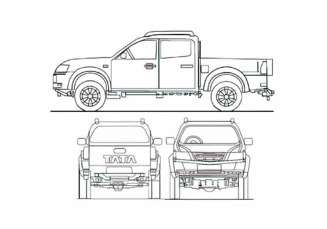Blueprint Tata Xenon XT Pick up 2008 A4 Photo Print