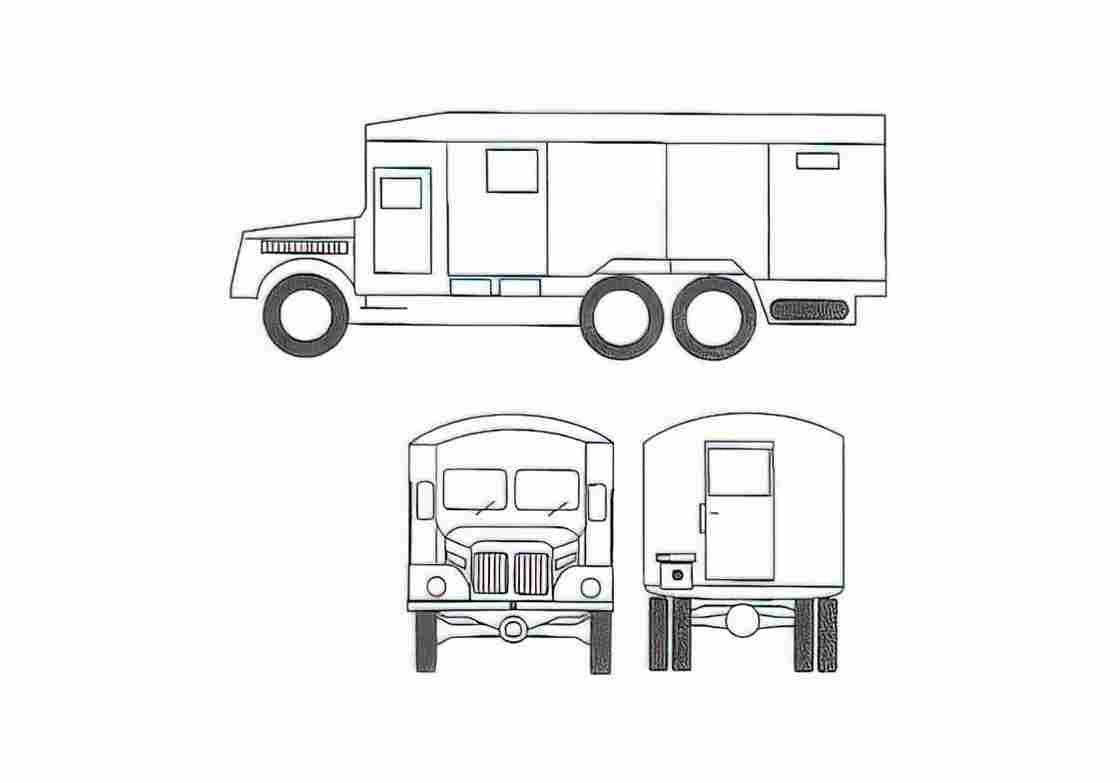 Blueprint Tatra 111 8000 Van A4 Photo Print