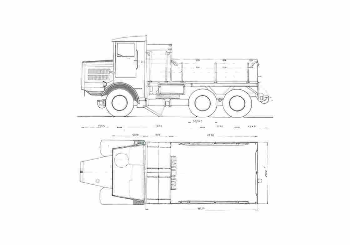 Blueprint Tatra 25 Truck A4 Photo Print