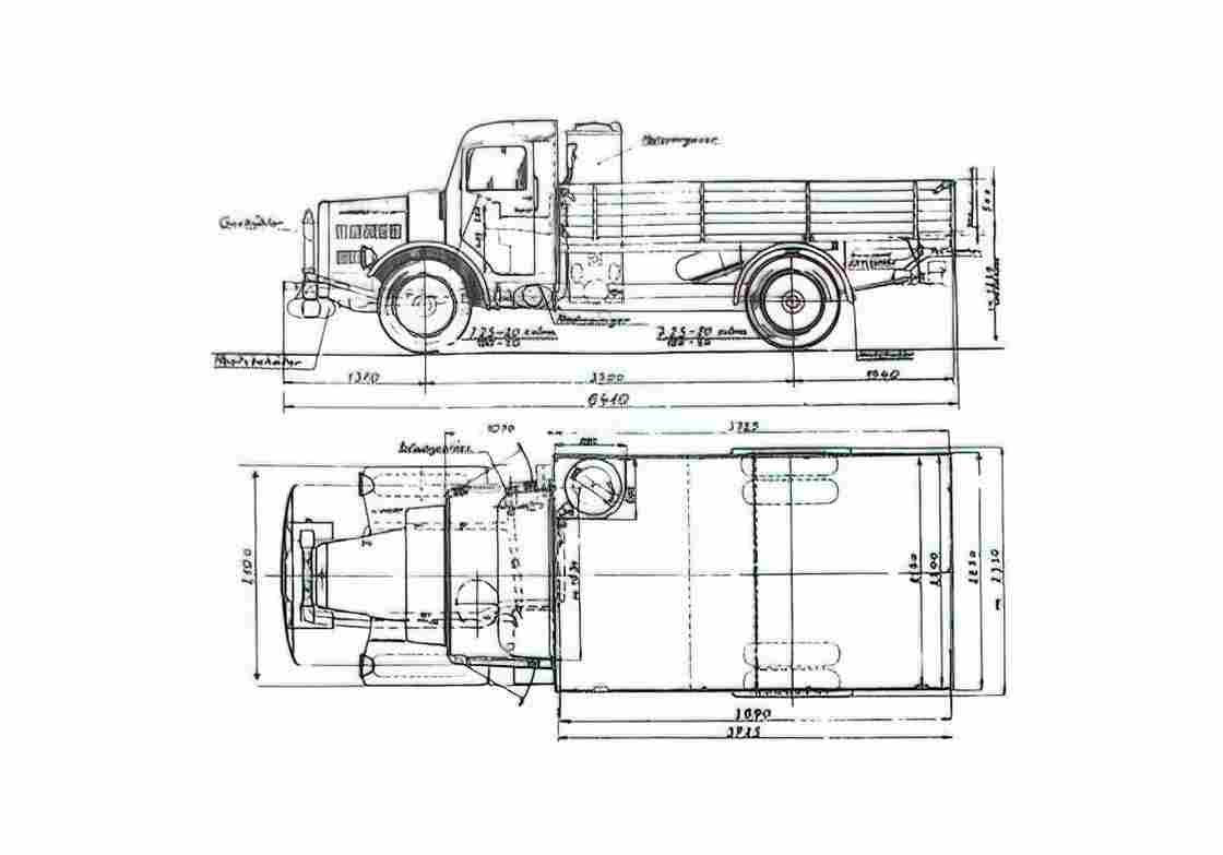 Blueprint Tatra 27 Truck A4 Photo Print