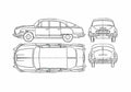 Blueprint Tatra 603 Sedan 1957 A4 Photo Print