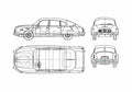 Blueprint Tatra 603 Sedan 1958 A4 Photo Print