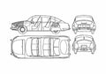 Blueprint Tatra 603 Sedan 1962 A4 Photo Print