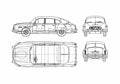 Blueprint Tatra 603 Sedan 1963 A4 Photo Print