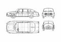 Blueprint Tatra 603 Sedan 1972 A4 Photo Print