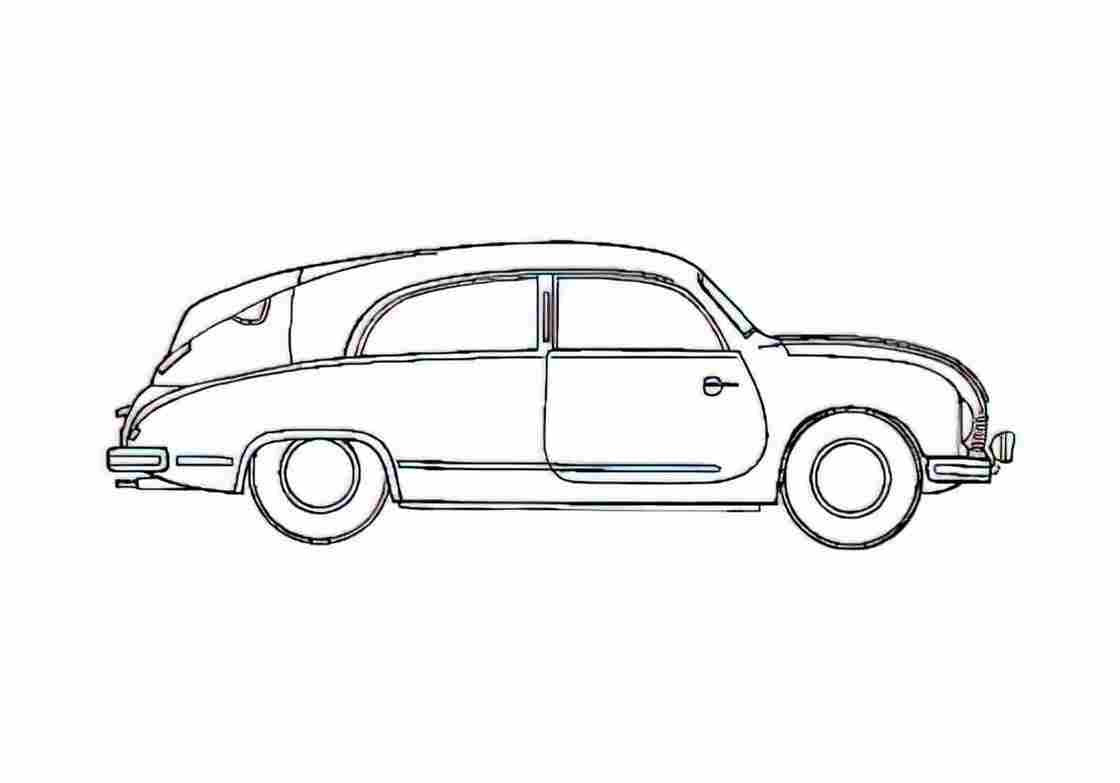 Blueprint Tatra T 601 Monte Carlo Hatchback 1960 A4 Photo Print
