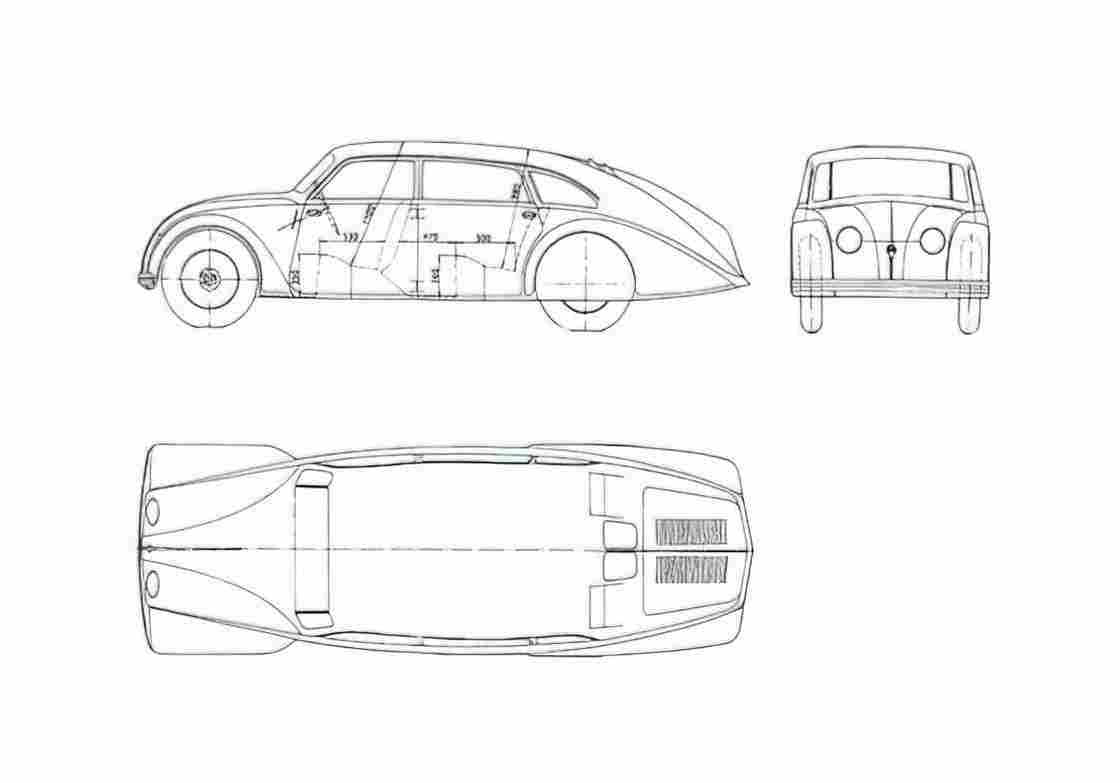 Blueprint Tatra T 77 Sedan 1935 A4 Photo Print