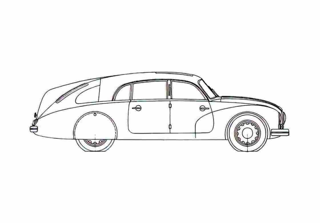 Blueprint Tatra T 87 Sedan 1944 A4 Photo Print
