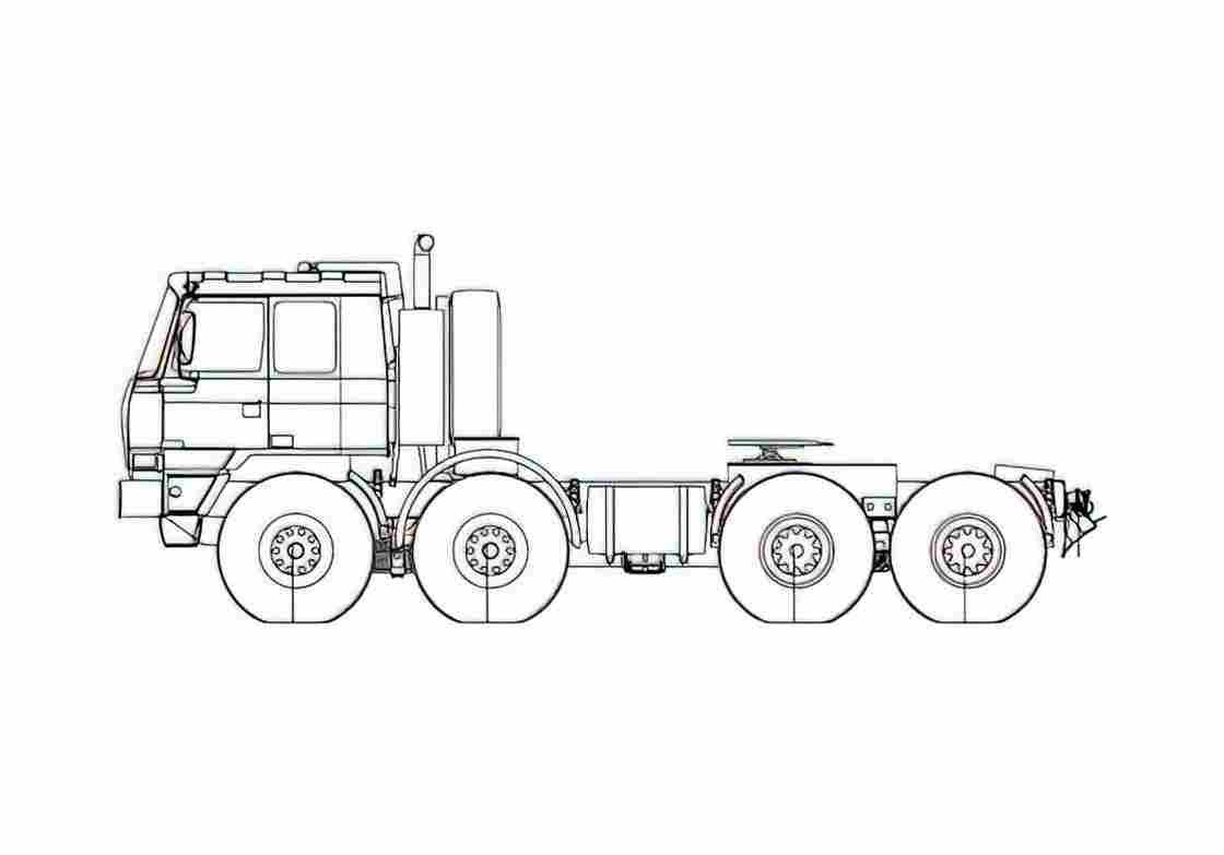 Blueprint Tatra T815 29ON9T 8x8 Truck 2007 A4 Photo Print