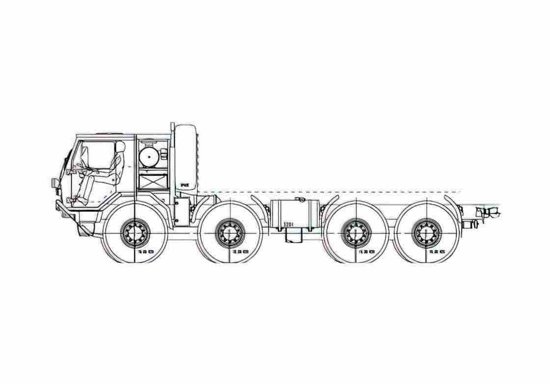 Blueprint Tatra T815 7MOR89 8x8 Truck 2007 A4 Photo Print