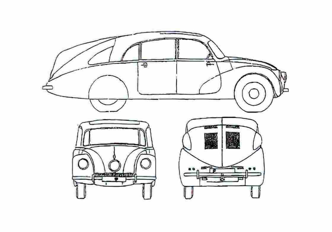 Blueprint Tatra T87 Limousine 1936 A4 Photo Print
