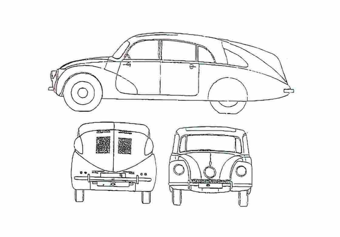 Blueprint Tatra T87 Staff Car Limousine 1936 01 A4 Photo Print