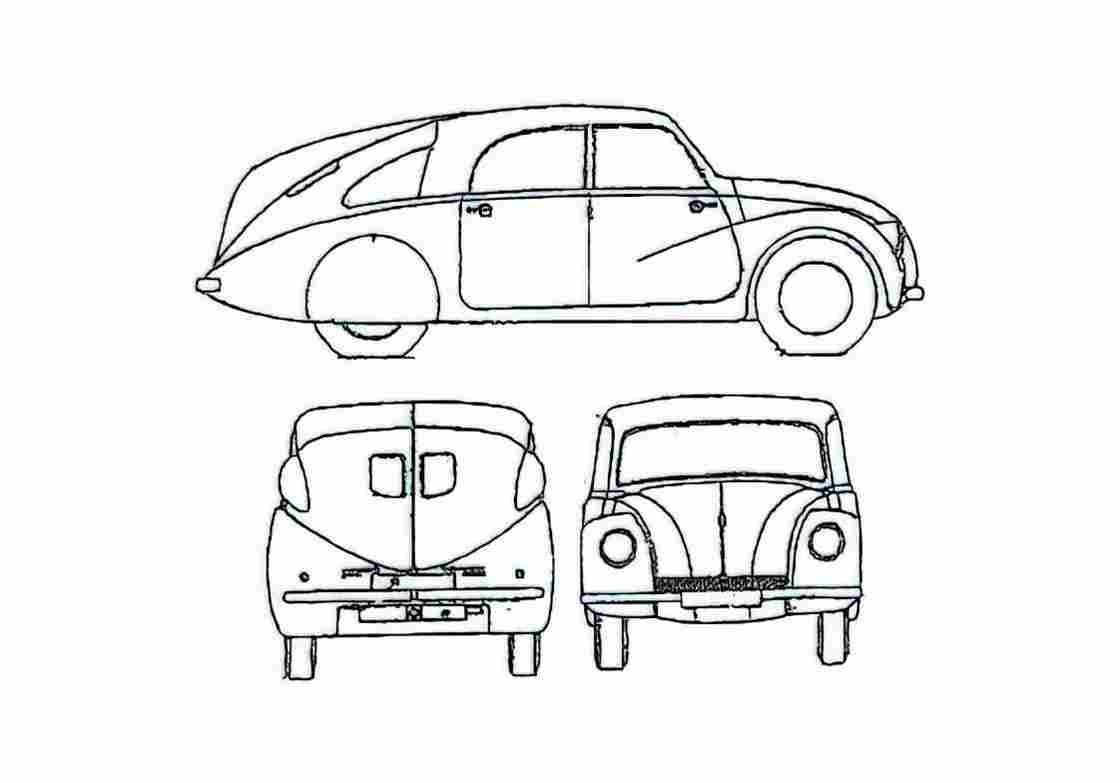 Blueprint Tatra T97 Limousine 1936 A4 Photo Print