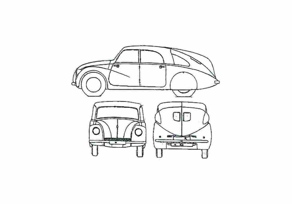 Blueprint Tatra T97 Staff Car Limousine 1936 01 A4 Photo Print