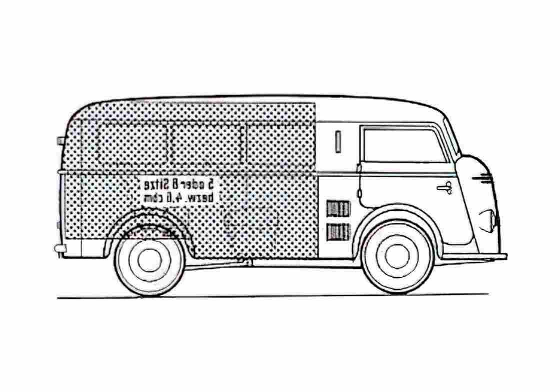 Blueprint Tempo Kleinbus 670 Van 1955 A4 Photo Print
