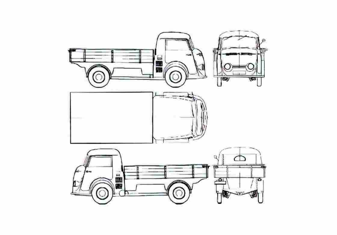 Blueprint Tempo Matador 1000 Truck 1952 A4 Photo Print