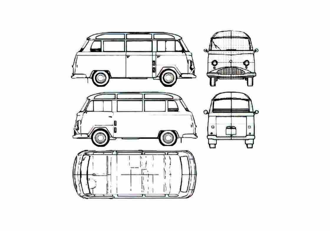 Blueprint Tempo Rapid Minivan 1959 A4 Photo Print