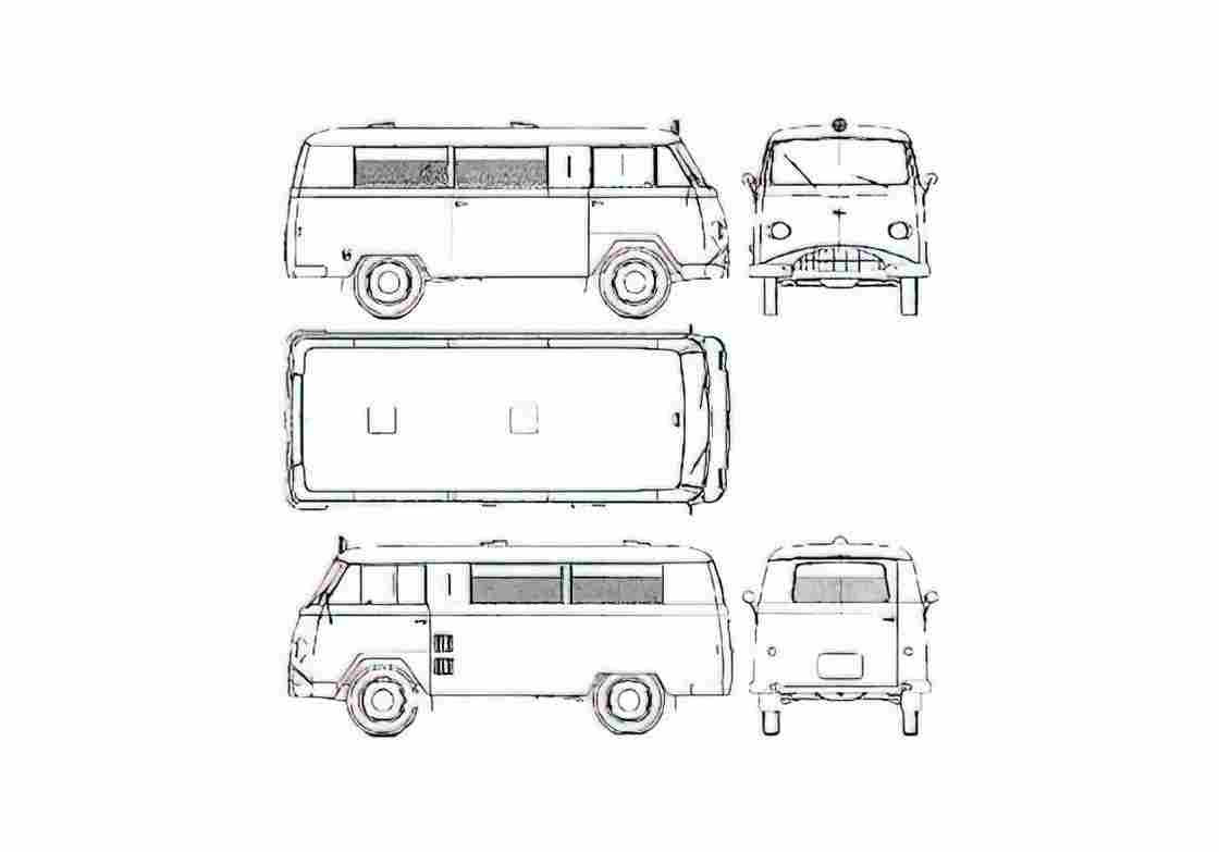 Blueprint Tempo Wiking I Minivan 1955 A4 Photo Print