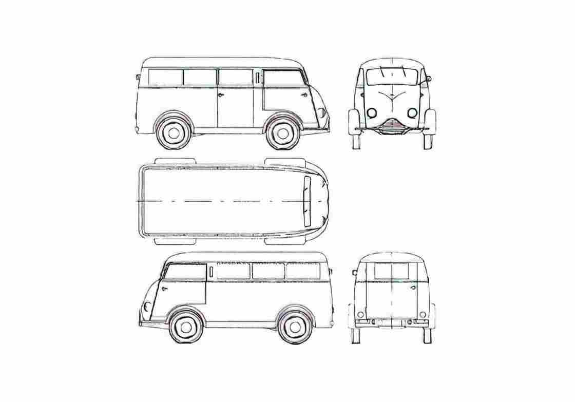 Blueprint Tempo Wiking Minivan 1953 A4 Photo Print