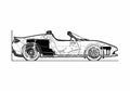 Blueprint Tesla Roadster 2009 A4 Photo Print
