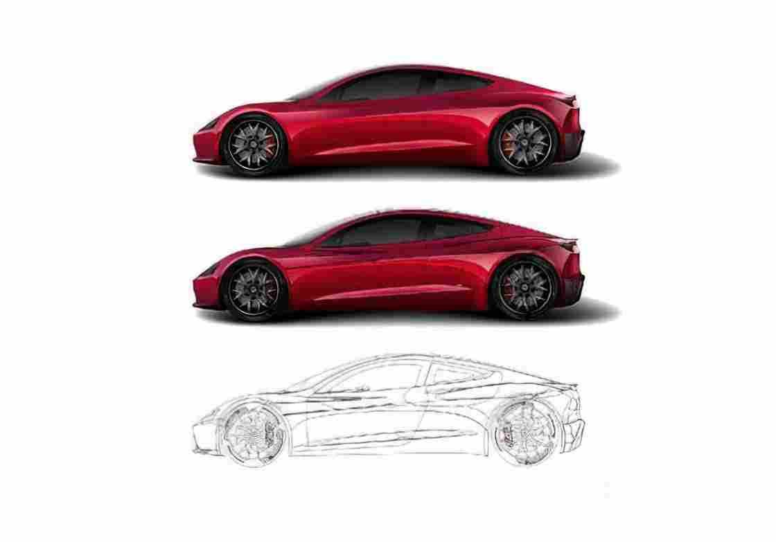 Blueprint Tesla Roadster 2020 01 A4 Photo Print