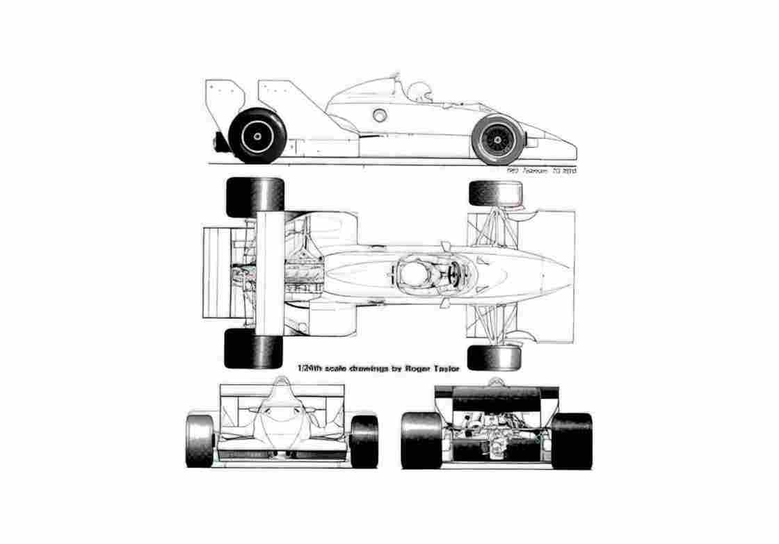 Blueprint Toleman TG 183D OW 1983 A4 Photo Print