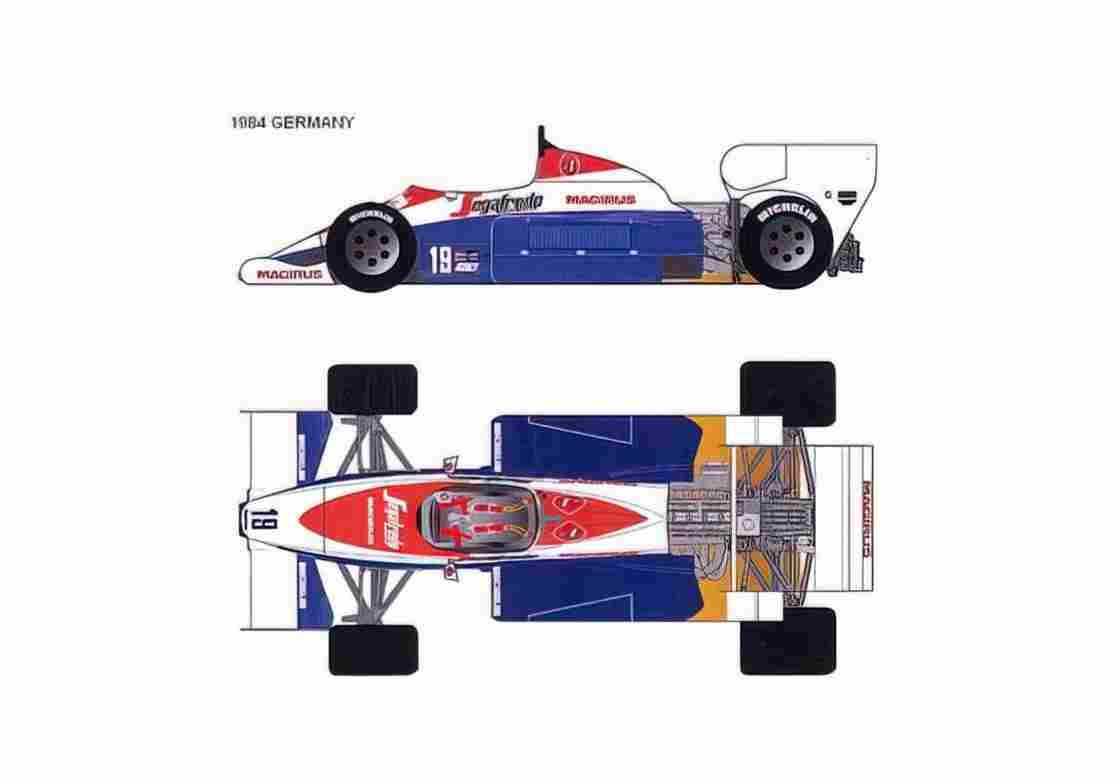 Blueprint Toleman TG184 Hart German GP F1 OW 1984 A4 Photo Print