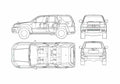 Blueprint Toyota 4Runner Hilux Surf SUV 2005 A4 Photo Print