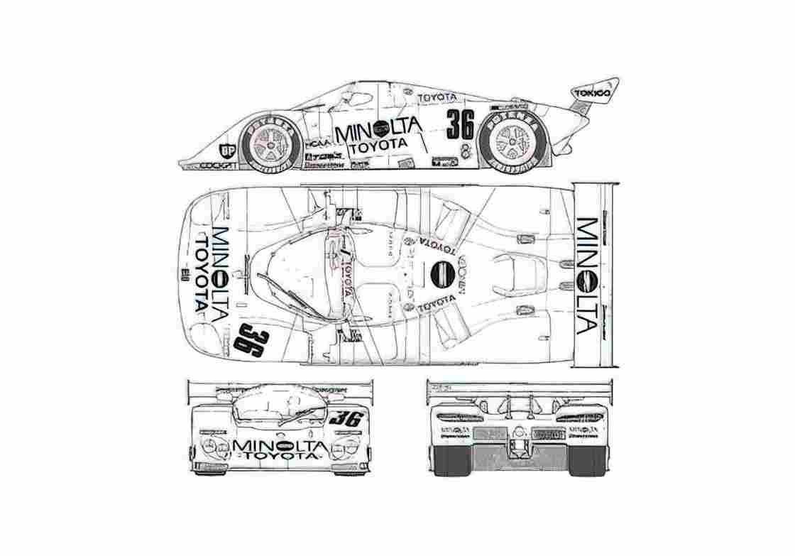 Blueprint Toyota 88C V Minolta OW 1988 A4 Photo Print