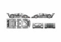 Blueprint Toyota 88C taka Q Coupe 1988 A4 Photo Print